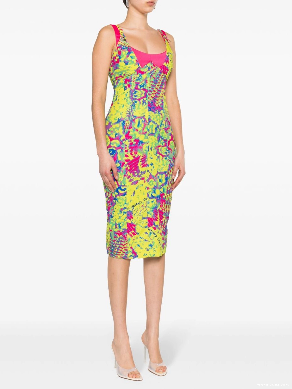 Cheap Couture bodycon dress Versace Animalier midi Jeans Women 0416